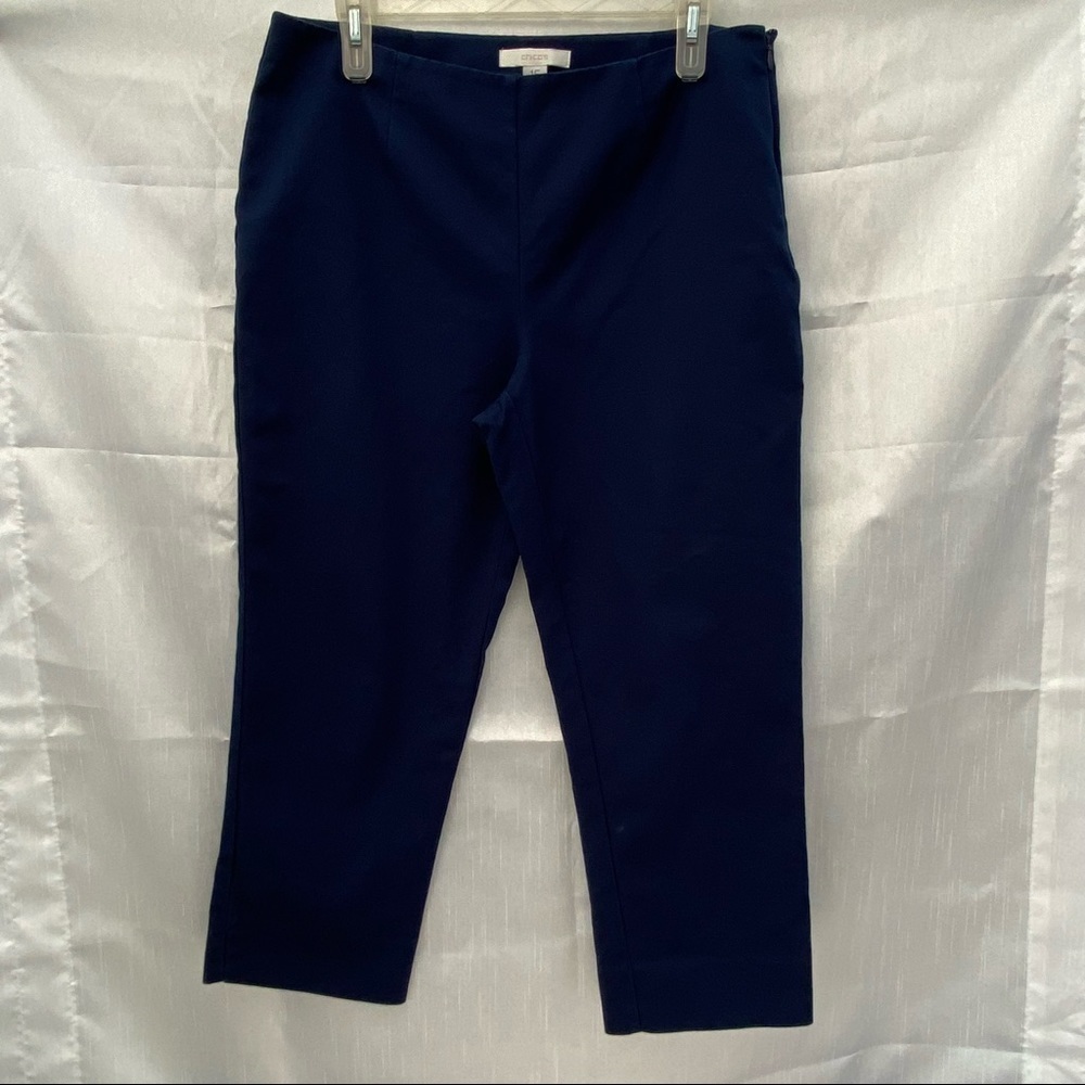 CHICO'S / Navy Blue Side Zip Capri Pants Size 1.5 (M/10)